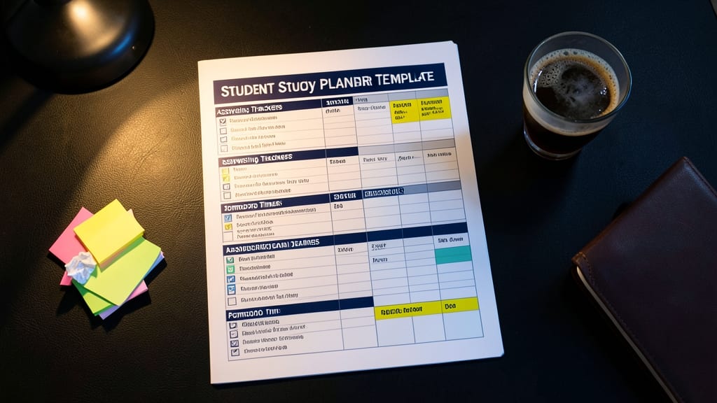 Student Study Planner Template